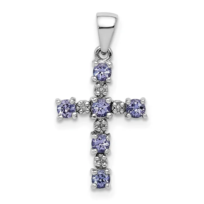 Goldia Necklaces Sterling Silver Rhodiumplated Tanzanite u0026 Diamond Pendant Goldia Necklaces Sterling Silver Rhodiumplated Tanzanite u0026 Diamond Pendant