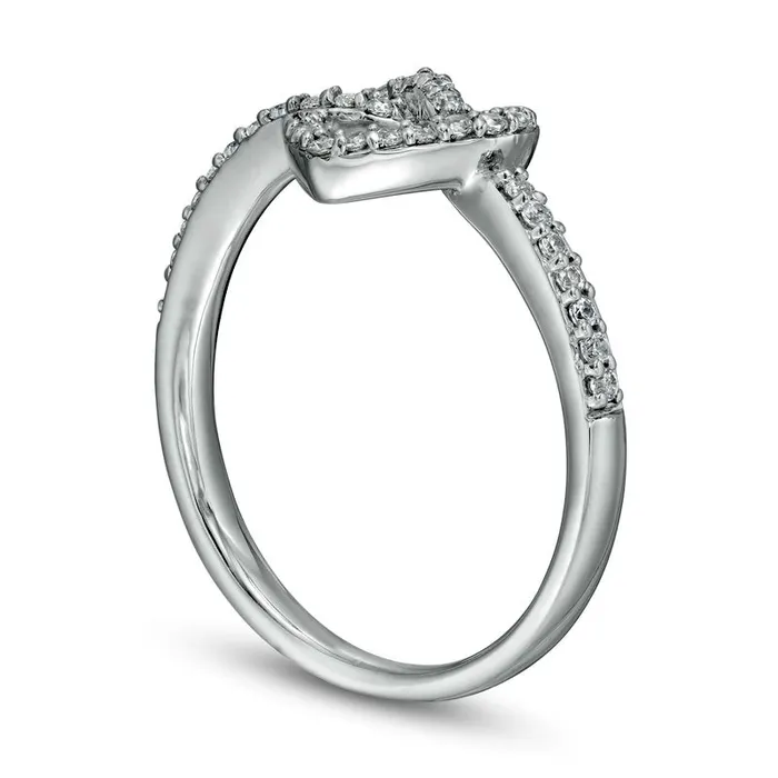 Goldia Rings 025 CT TW Natural Diamond Pretzel Love Knot Heart Ring in Solid 10K White Gold Goldia Rings 025 CT TW Natural Diamond Pretzel Love Knot Heart Ring in Solid 10K White Gold