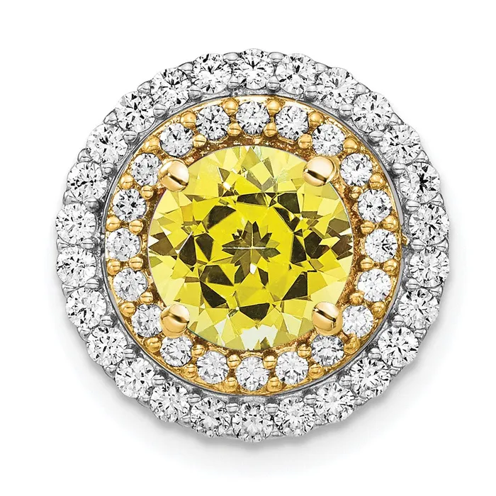 Goldia Rings 14k TwoTone Gold Lab Grown Real Diamond u0026 Created Yellow Sapphire Pendant Goldia Rings 14k TwoTone Gold Lab Grown Real Diamond u0026 Created Yellow Sapphire Pendant