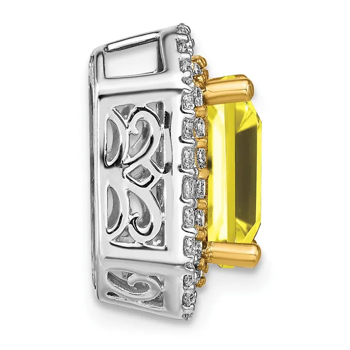Goldia Rings 14k TwoTone Gold Lab Grown Real Diamond u0026 Created Yellow Sapphire Pendant