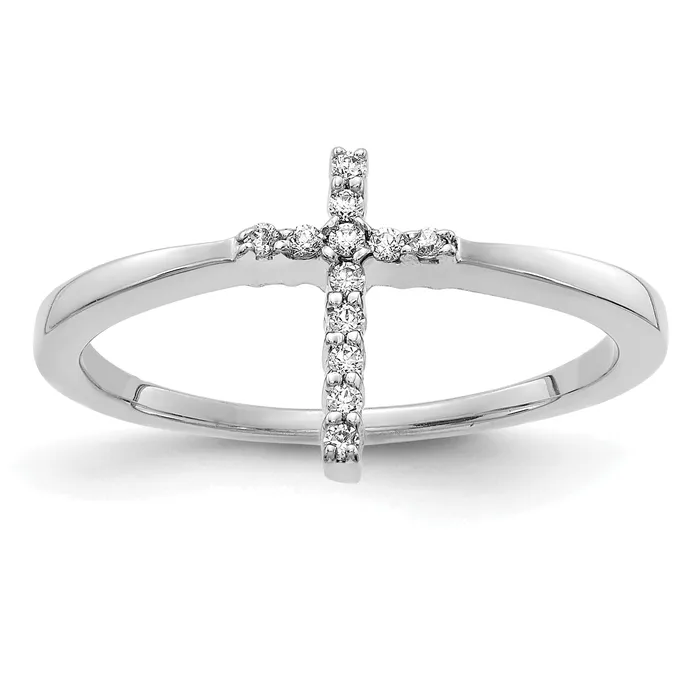 Goldia Rings 14k White Gold 115 Ct Lab Grown Diamond VSSI G Cross Ring