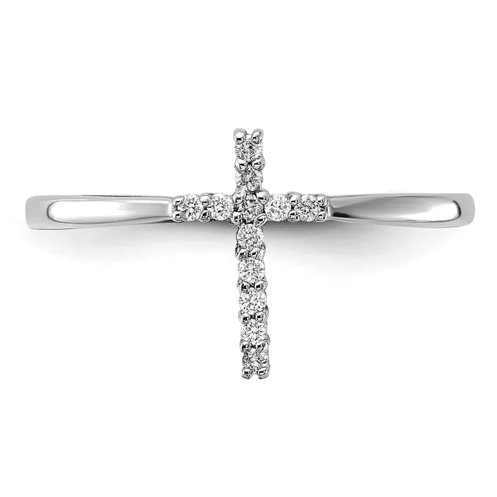 Goldia Rings 14k White Gold 115 Ct Lab Grown Diamond VSSI G Cross Ring