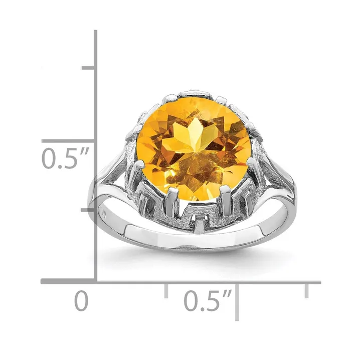 Goldia Rings 14k White Gold 10mm Citrine ring