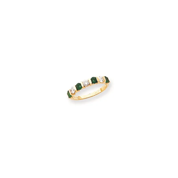 Goldia Rings 14k Yellow Gold 325mm Emerald A Diamond Anniversary Band