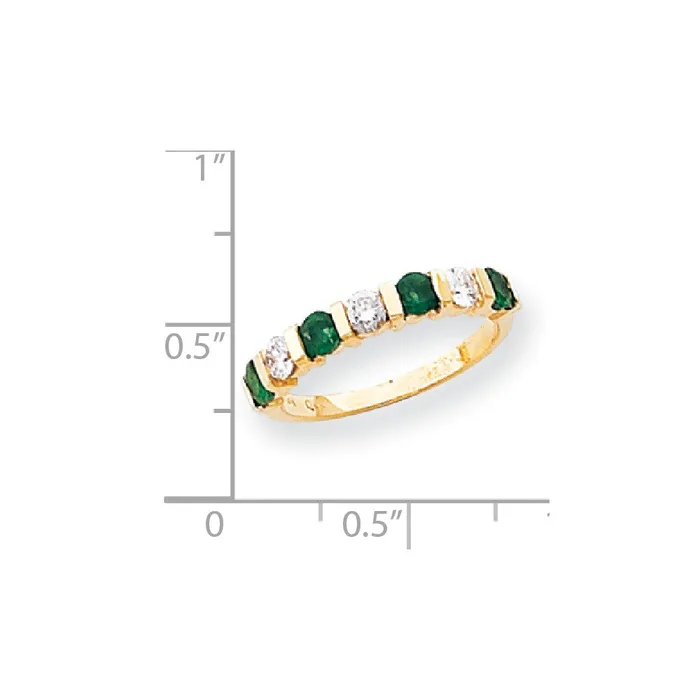 Goldia Rings 14k Yellow Gold 325mm Emerald A Diamond Anniversary Band