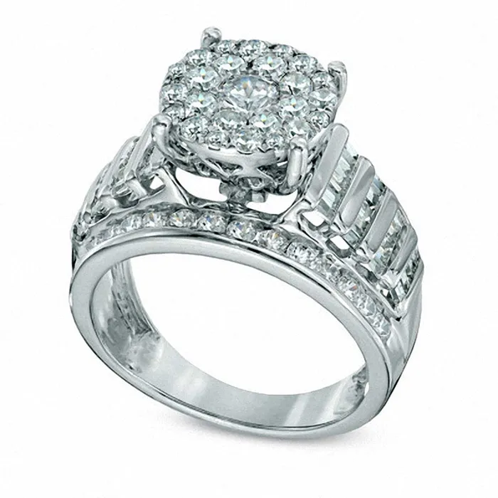 Goldia Rings Previously Owned 20 CT TW Composite Natural Diamond Engagement Ring in Solid 14K White Gold Goldia Rings Previously Owned 20 CT TW Composite Natural Diamond Engagement Ring in Solid 14K White Gold