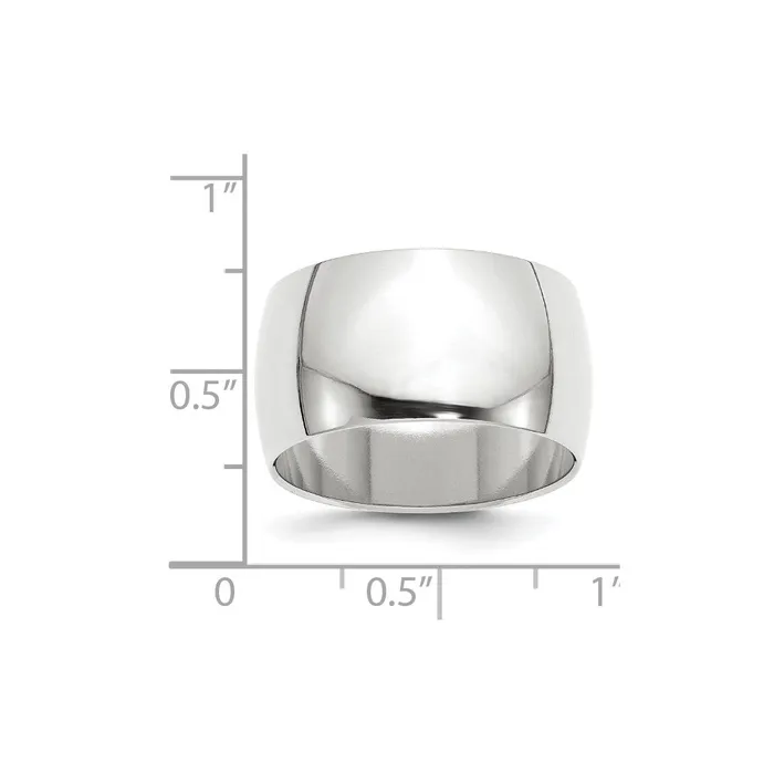 Goldia Rings Solid 10K White Gold 12mm Half Round MensWomens Wedding Band Ring Size 85 Goldia Rings Solid 10K White Gold 12mm Half Round MensWomens Wedding Band Ring Size 85