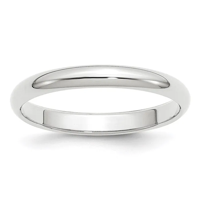 Goldia Rings Solid 14K White Gold 3mm Half Round MensWomens Wedding Band Ring Size 135 Goldia Rings Solid 14K White Gold 3mm Half Round MensWomens Wedding Band Ring Size 135