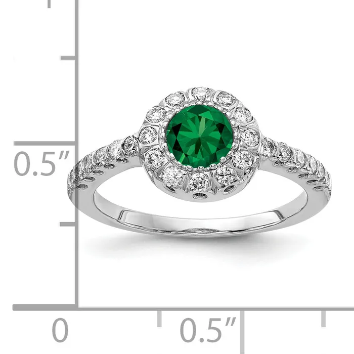 Goldia Rings Solid 14k White Gold 5mm Mount St Helens VS Simulated CZ Ring