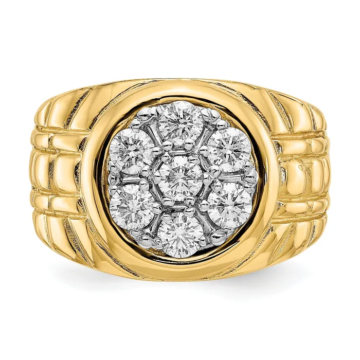 Goldia Rings Solid 14k White Gold 5mm Mount St Helens VS Simulated CZ Ring