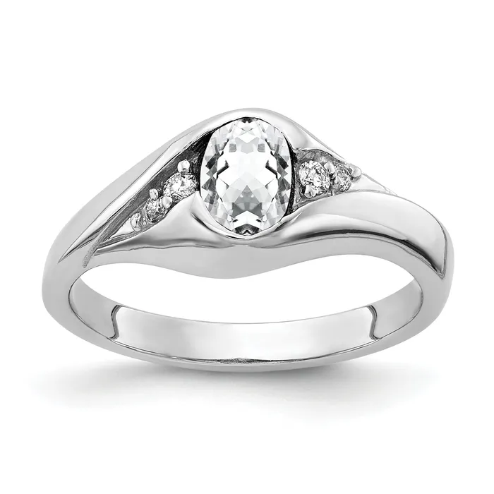 Goldia Rings Solid 14k White Gold 6x4mm Oval Cubic Zirconia VS Simulated CZ Ring Goldia Rings Solid 14k White Gold 6x4mm Oval Cubic Zirconia VS Simulated CZ Ring