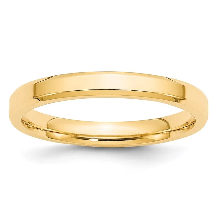 Goldia Rings Solid 14K Yellow Gold 3mm Bevel Edge Comfort Fit MensWomens Wedding Band Ring Size 11 Goldia Rings Solid 14K Yellow Gold 3mm Bevel Edge Comfort Fit MensWomens Wedding Band Ring Size 11