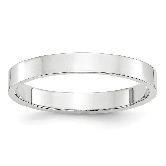 Goldia Rings Solid 18K White Gold 3mm Light Weight Flat MensWomens Wedding Band Ring Size 7 Goldia Rings Solid 18K White Gold 3mm Light Weight Flat MensWomens Wedding Band Ring Size 7