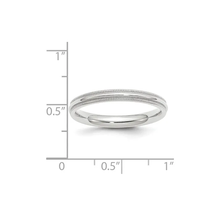 Goldia Rings Solid 18K White Gold 3mm Milgrain Comfort Fit MensWomens Wedding Band Ring Size 55 Goldia Rings Solid 18K White Gold 3mm Milgrain Comfort Fit MensWomens Wedding Band Ring Size 55