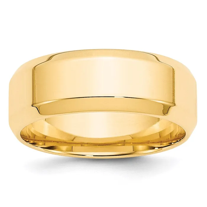 Goldia Solid 14K Yellow Gold 8mm Bevel Edge Comfort Fit MensWomens Wedding Band Ring Size 11 Rings Goldia Solid 14K Yellow Gold 8mm Bevel Edge Comfort Fit MensWomens Wedding Band Ring Size 11 Rings
