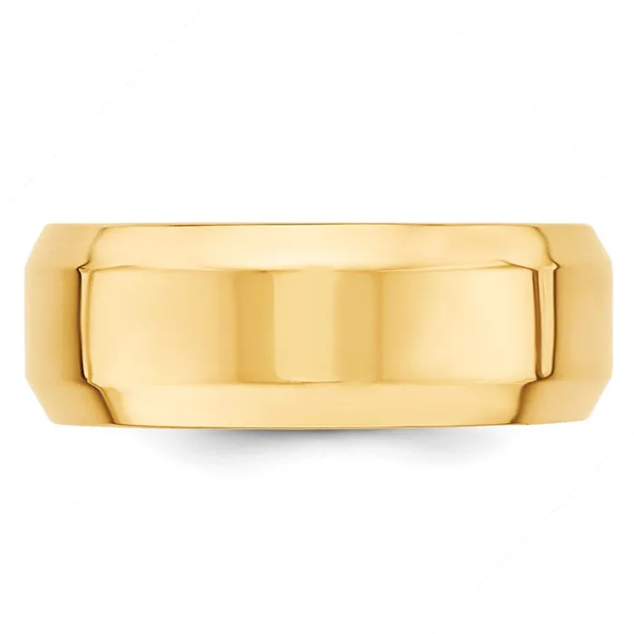 Goldia Solid 14K Yellow Gold 8mm Bevel Edge Comfort Fit MensWomens Wedding Band Ring Size 11 Rings Goldia Solid 14K Yellow Gold 8mm Bevel Edge Comfort Fit MensWomens Wedding Band Ring Size 11 Rings