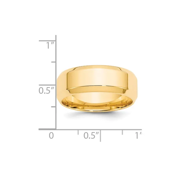 Goldia Solid 14K Yellow Gold 8mm Bevel Edge Comfort Fit MensWomens Wedding Band Ring Size 11 Rings Goldia Solid 14K Yellow Gold 8mm Bevel Edge Comfort Fit MensWomens Wedding Band Ring Size 11 Rings