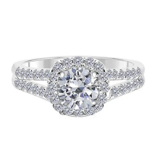 JMS always Rings Original Maulijewels 125 Carat Cushion Halo Real White Diamond Engagement Wedding Ring In 14k white Gold JMS always Rings Original Maulijewels 125 Carat Cushion Halo Real White Diamond Engagement Wedding Ring In 14k white Gold