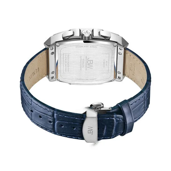 JMS always Watches Original JBW Echelon Quartz Silver Dial Blue Leather Mens Watch J6379C JMS always Watches Original JBW Echelon Quartz Silver Dial Blue Leather Mens Watch J6379C