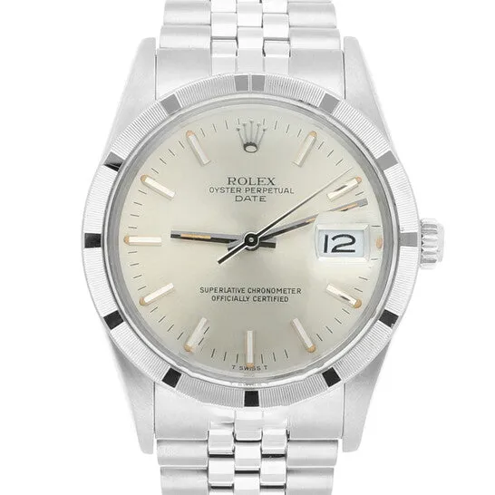 JMS always Watches Original Preowned Rolex Oyster Perpetual Date Automatic Silver Dial Unisex Watch 15010 SSJ JMS always Watches Original Preowned Rolex Oyster Perpetual Date Automatic Silver Dial Unisex Watch 15010 SSJ