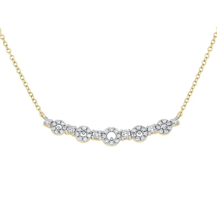 Necklaces gndatlanta 14k Yellow Gold Round Diamond Circle Bar Necklace 13 Cttw Necklaces gndatlanta 14k Yellow Gold Round Diamond Circle Bar Necklace 13 Cttw