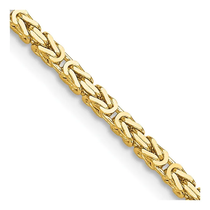 Necklaces MDS 14K Yellow Gold 30 inch 2mm Byzantine with Lobster Clasp Chain Necklace Necklaces MDS 14K Yellow Gold 30 inch 2mm Byzantine with Lobster Clasp Chain Necklace
