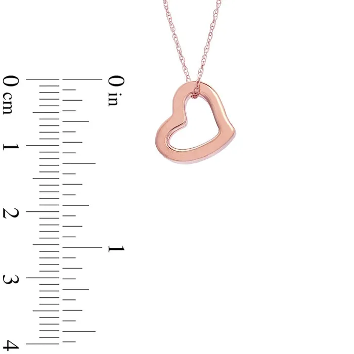 Necklaces Tilted Heart Pendant in 14K Rose Gold Goldia Necklaces Tilted Heart Pendant in 14K Rose Gold Goldia