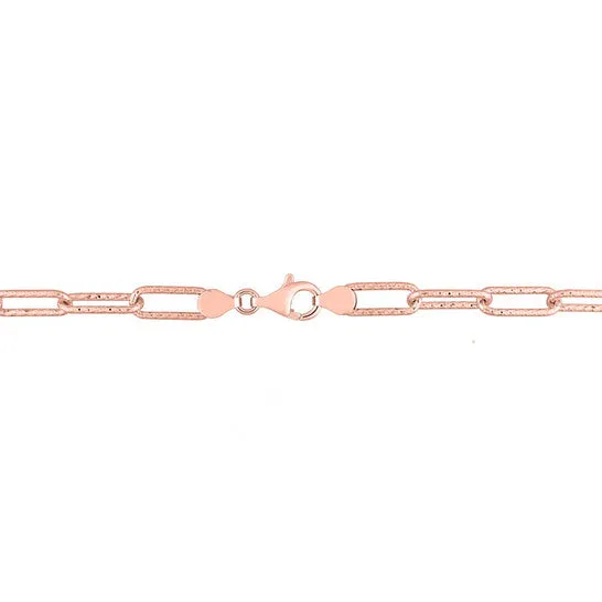 Original AMOUR 6mm Fancy Paperclip Chain Necklace In Rose Plated Sterling Silver 16 In JMS always Necklaces Original AMOUR 6mm Fancy Paperclip Chain Necklace In Rose Plated Sterling Silver 16 In JMS always Necklaces