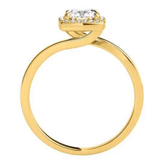 Original Maulijewels 315 Carat Halo Moissanite Diamond Engagement Ring For Women In 14K Solid Yellow Gold JMS always Rings