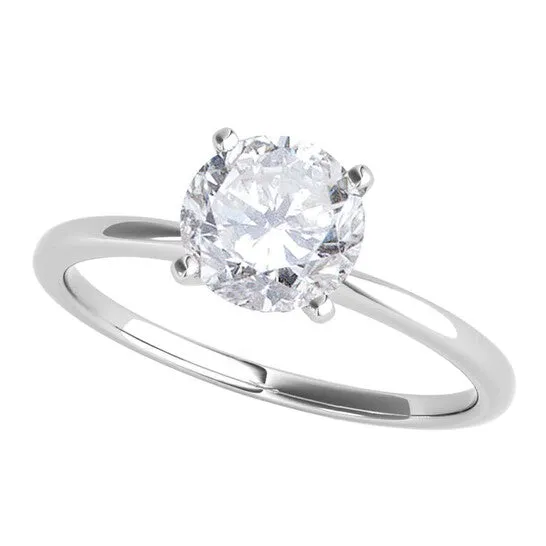 Original Maulijewels Ladies 14k White Gold 1 CT Round Cut White Diamond Solitaire JMS always Rings Original Maulijewels Ladies 14k White Gold 1 CT Round Cut White Diamond Solitaire JMS always Rings