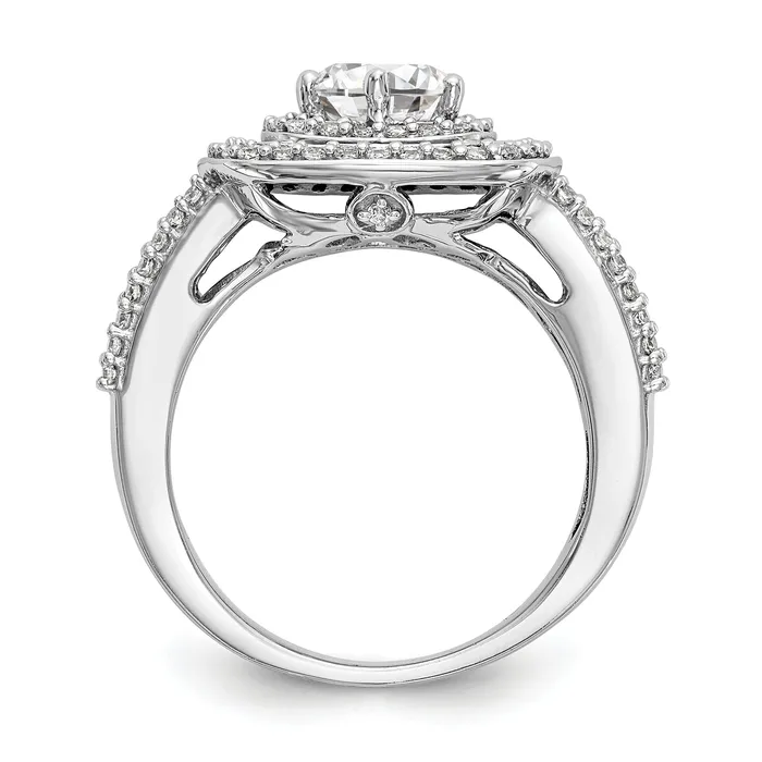 Rings 14K White Gold Simulated Diamond Double Cushion HaloEngagement Ring Goldiacom