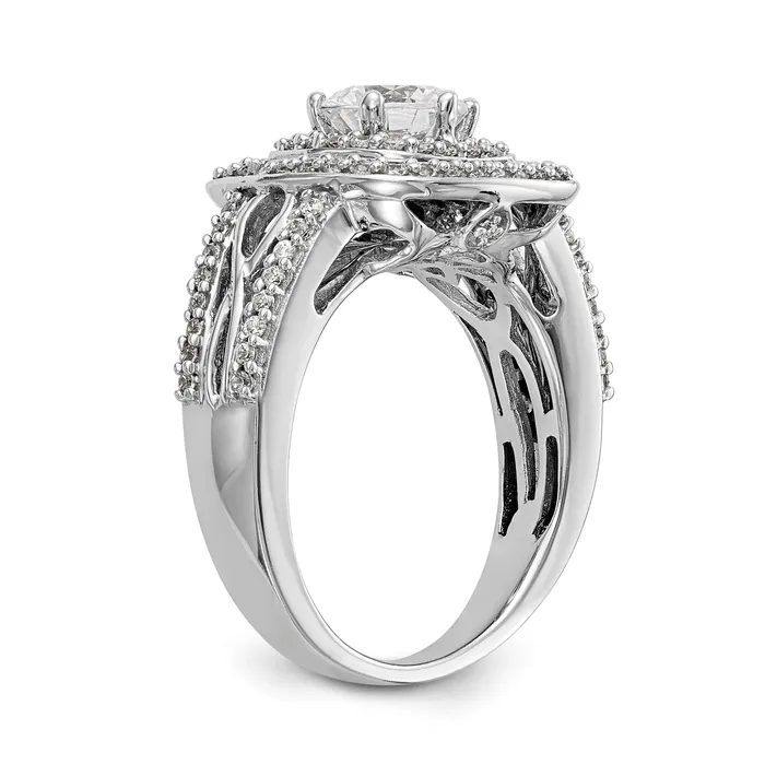 Rings 14K White Gold Simulated Diamond Double Cushion HaloEngagement Ring Goldiacom