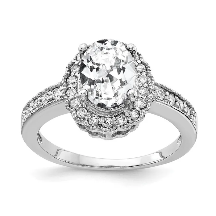 Rings Goldiacom 14k White Gold 8x6mm Oval Cubic Zirconia AA Real Diamond ring Rings Goldiacom 14k White Gold 8x6mm Oval Cubic Zirconia AA Real Diamond ring