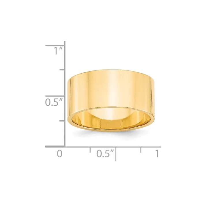 Rings Goldia Solid 10K Yellow Gold 10mm Light Weight Flat MensWomens Wedding Band Ring Size 7