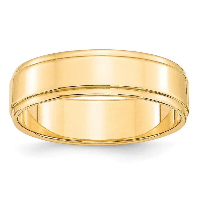 Rings Goldia Solid 10K Yellow Gold 6mm Flat with Step Edge MensWomens Wedding Band Ring Size 105 Rings Goldia Solid 10K Yellow Gold 6mm Flat with Step Edge MensWomens Wedding Band Ring Size 105