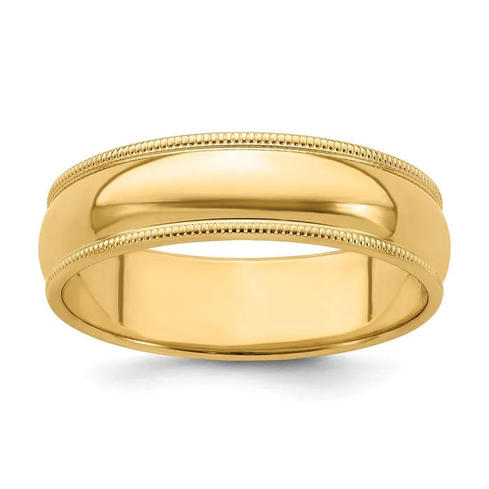 Rings Goldia Solid 14K Yellow Gold 6mm Milgrain HalfRound Wedding MensWomens Wedding Band Ring Size 45 Rings Goldia Solid 14K Yellow Gold 6mm Milgrain HalfRound Wedding MensWomens Wedding Band Ring Size 45