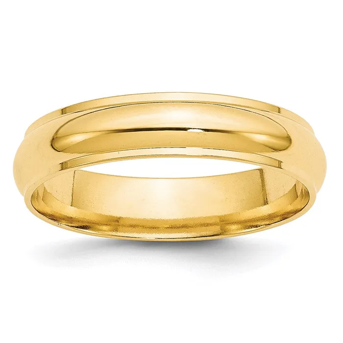 Rings Goldia Solid 18K Yellow Gold 5mm Half Round with Edge MensWomens Wedding Band Ring Size 5 Rings Goldia Solid 18K Yellow Gold 5mm Half Round with Edge MensWomens Wedding Band Ring Size 5