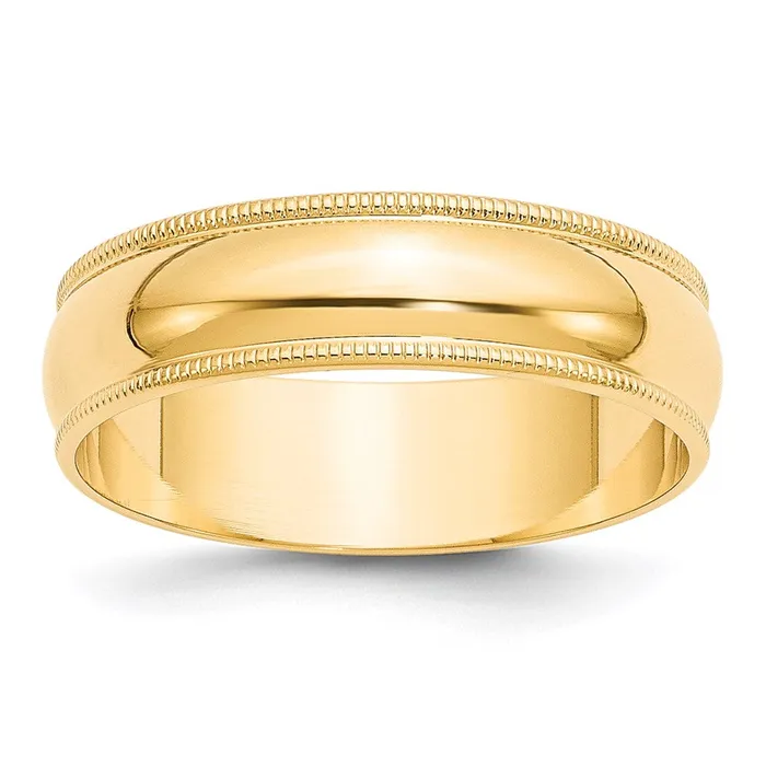 Rings Goldia Solid 18K Yellow Gold 6mm Light Weight Milgrain Half Round MensWomens Wedding Band Ring Size 105 Rings Goldia Solid 18K Yellow Gold 6mm Light Weight Milgrain Half Round MensWomens Wedding Band Ring Size 105
