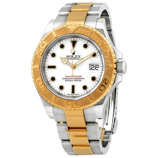 Rings JMS always Original Preowned Rolex Yachtmaster White Dial TwoTone Mens Watch 16623WSO