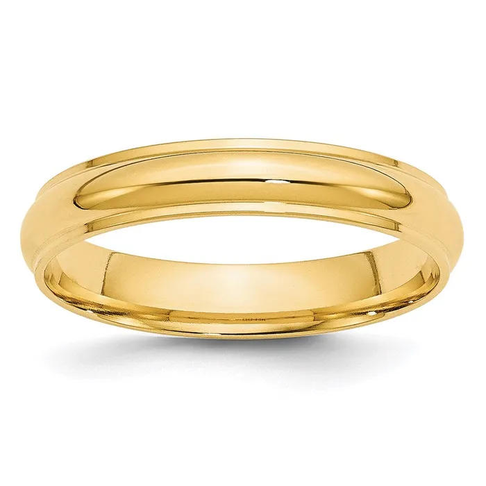 Rings Solid 14K Yellow Gold 4mm Half Round with Edge MensWomens Wedding Band Ring Size 135 Goldia Rings Solid 14K Yellow Gold 4mm Half Round with Edge MensWomens Wedding Band Ring Size 135 Goldia