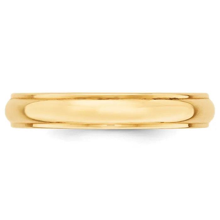 Rings Solid 14K Yellow Gold 4mm Half Round with Edge MensWomens Wedding Band Ring Size 135 Goldia Rings Solid 14K Yellow Gold 4mm Half Round with Edge MensWomens Wedding Band Ring Size 135 Goldia