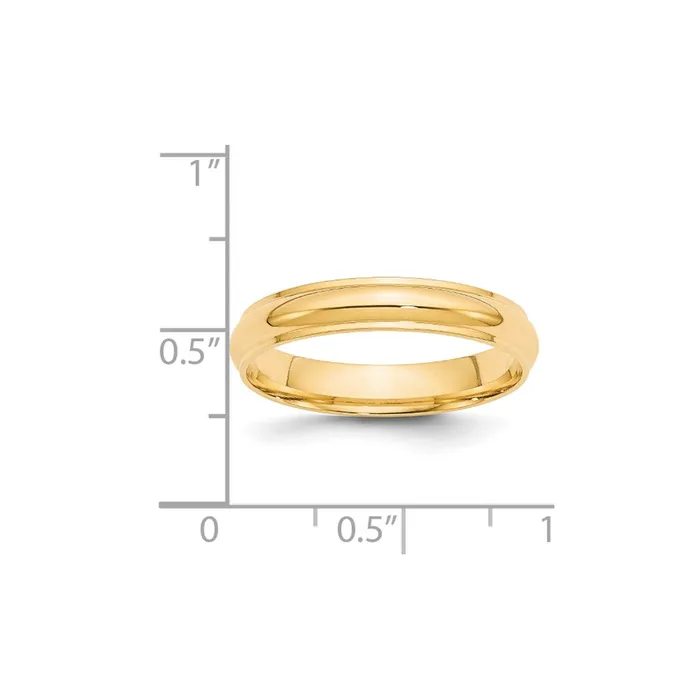 Rings Solid 14K Yellow Gold 4mm Half Round with Edge MensWomens Wedding Band Ring Size 135 Goldia Rings Solid 14K Yellow Gold 4mm Half Round with Edge MensWomens Wedding Band Ring Size 135 Goldia