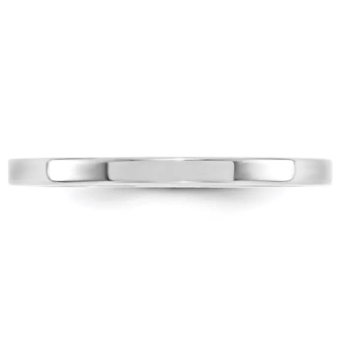 Solid 14K White Gold 2mm Standard Flat Comfort Fit MensWomens Wedding Band Ring Size 9 Goldia Rings