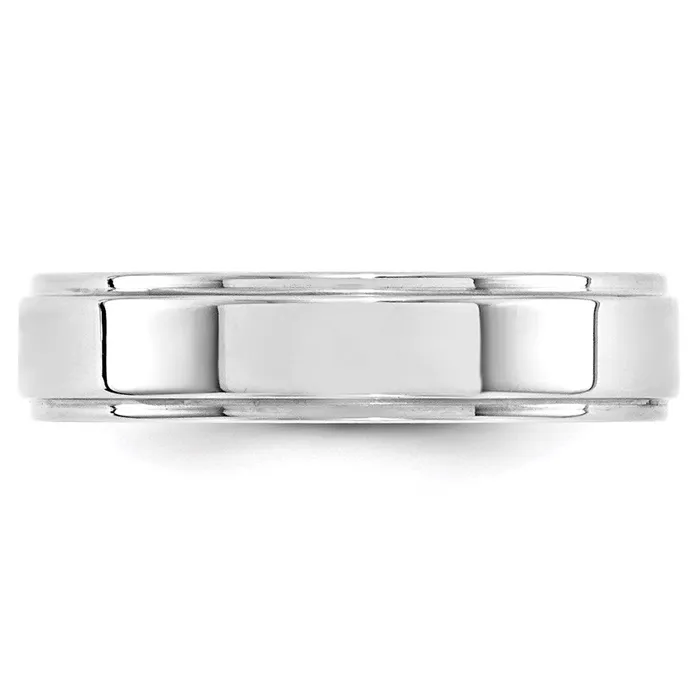 Solid 18K White Gold 5mm Flat with Step Edge MensWomens Wedding Band Ring Size 125 Goldia Rings Solid 18K White Gold 5mm Flat with Step Edge MensWomens Wedding Band Ring Size 125 Goldia Rings