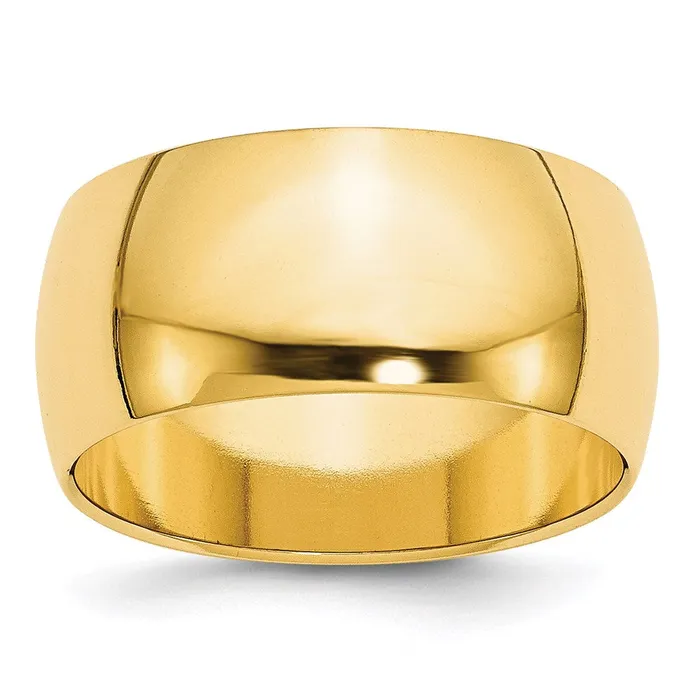 Solid 18K Yellow Gold 10mm Half Round MensWomens Wedding Band Ring Size 55 Goldia Rings Solid 18K Yellow Gold 10mm Half Round MensWomens Wedding Band Ring Size 55 Goldia Rings