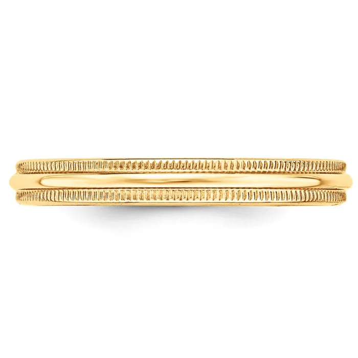 Solid 18K Yellow Gold 3mm Milgrain HalfRound Wedding MensWomens Wedding Band Ring Size 5 Goldia Rings Solid 18K Yellow Gold 3mm Milgrain HalfRound Wedding MensWomens Wedding Band Ring Size 5 Goldia Rings