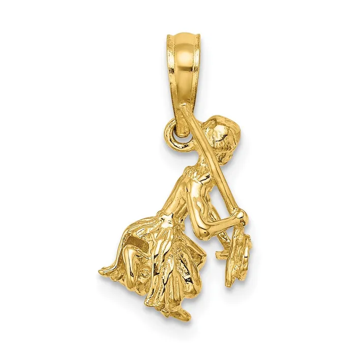 14K 3D Island Warrior Dance Charm TreasureFineJewelers Charm Necklaces
