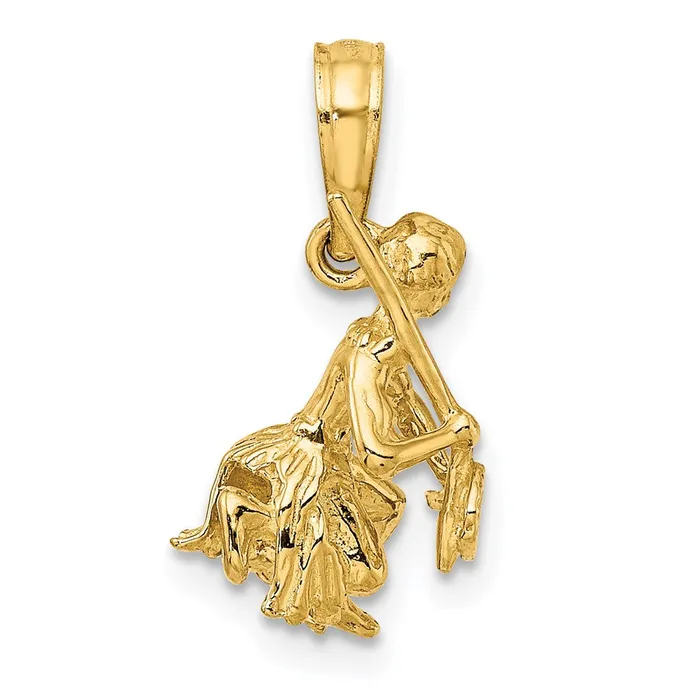 14K 3D Island Warrior Dance Charm TreasureFineJewelers Charm Necklaces