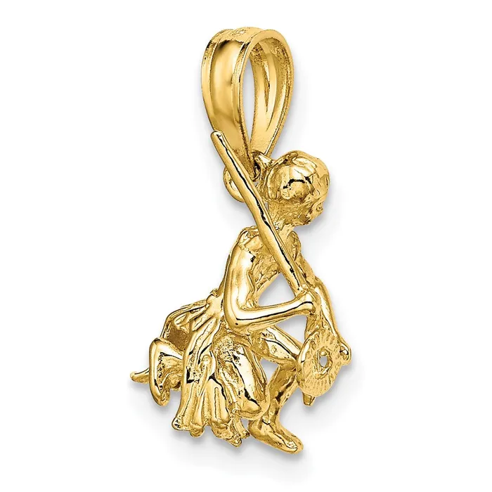 14K 3D Island Warrior Dance Charm TreasureFineJewelers Charm Necklaces