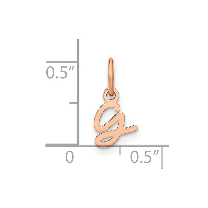 14k Rose Gold Upper case Letter G Initial Charm TreasureFineJewelers Charm Necklaces